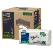 Chiffon de nettoyage plié blanc ultra résistant TORK W4 - Colis de 420 formats