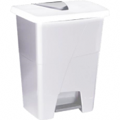 Poubelle à pédale plastique blanc - 45L