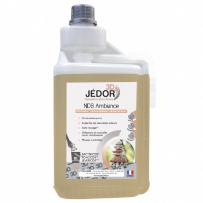 Détergent surodorant bactéricide sans rinçage - 3D premium JEDOR - Bidon doseur de 1L - Carton de 6 