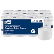 Papier Hygiénique Rouleau Mid-size sans mandrin 2 plis - TORK T7 - Colis de 24 rouleaux