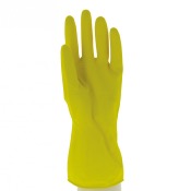Gant ménage latex floqué 30 cm coton jaune - MAPA - 1 paire (Taille de 6 à 9) 