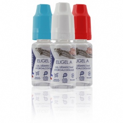 Gel hydroalcoolique en flacon individuel 10ml - ELIGEL A -  Carton de 250