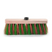 Balai coco zébré 29 cm - Monture bois - douille à vis