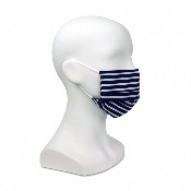 Masque en tissu - Motif rayés bleu marine - A l'unité 