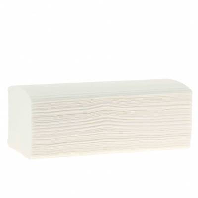 Essuie Main Pliés en V - 2 plis - Pure ouate Blanc - Carton de 20 paquets de 150 feuilles (3000)