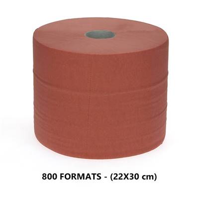 Bobine industrielle d'essuyage 1000 formats recyclée 300 m - 2 plis - chamois - Colis 2 bobines