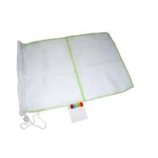 Filet à linge blanc et vert 50x70cm pour bandeau et lavette
