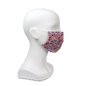 Masque en tissu - Motif fleuri violet - A l'unité 