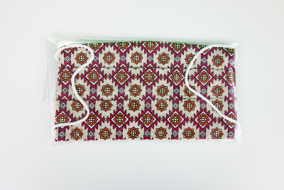 Masque en tissu - Motif aztèque rouge - A l'unité 
