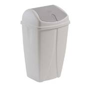 Poubelle Plastique couvercle basculant - Blanche - 50L