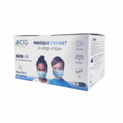 Masque enfant chirurgical 3 plis type I - bleu - boîte de 50