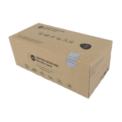 Chiffon microfibre gris 30x30 cm - Boîte distributrice de 40