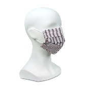 Masque en tissu - Motif rayés bleu rose - A l'unité 